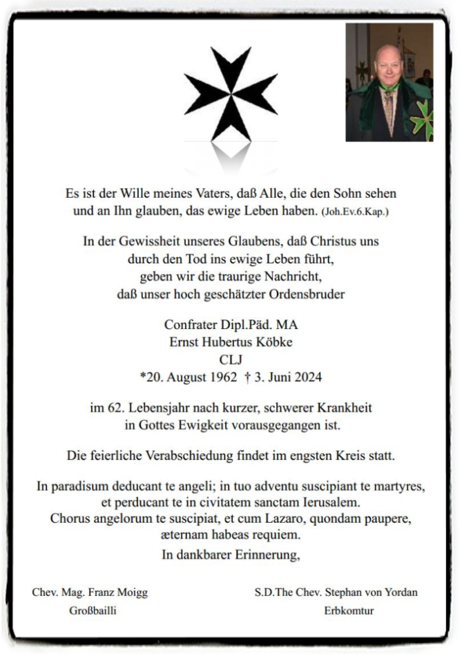 Todesanzeige Köpke Ernst Hubertus Köpke gestorben